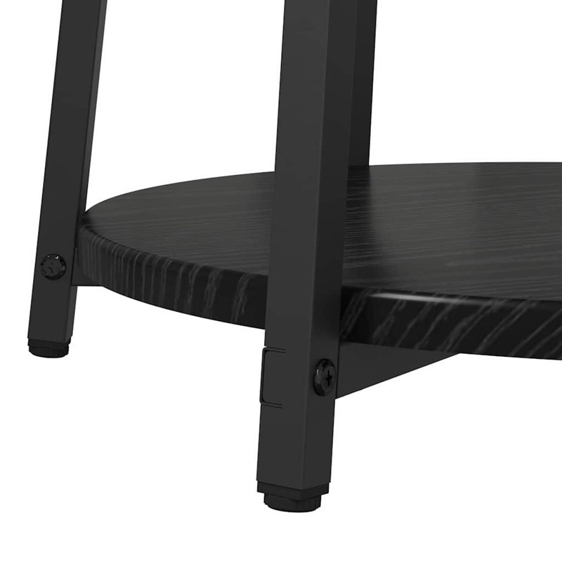  Side Table Set With Shelf 2 Pcs Black Oak 50 X 50 X 51 Cm, Black Oak