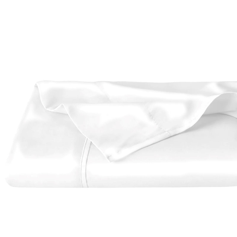 Satin Flat Sheet Satin Washable Flat Sheet, King, White