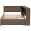 Lit de jour en bois avec tablettes de rangement, USB, DEL et lit gigogne-125082921