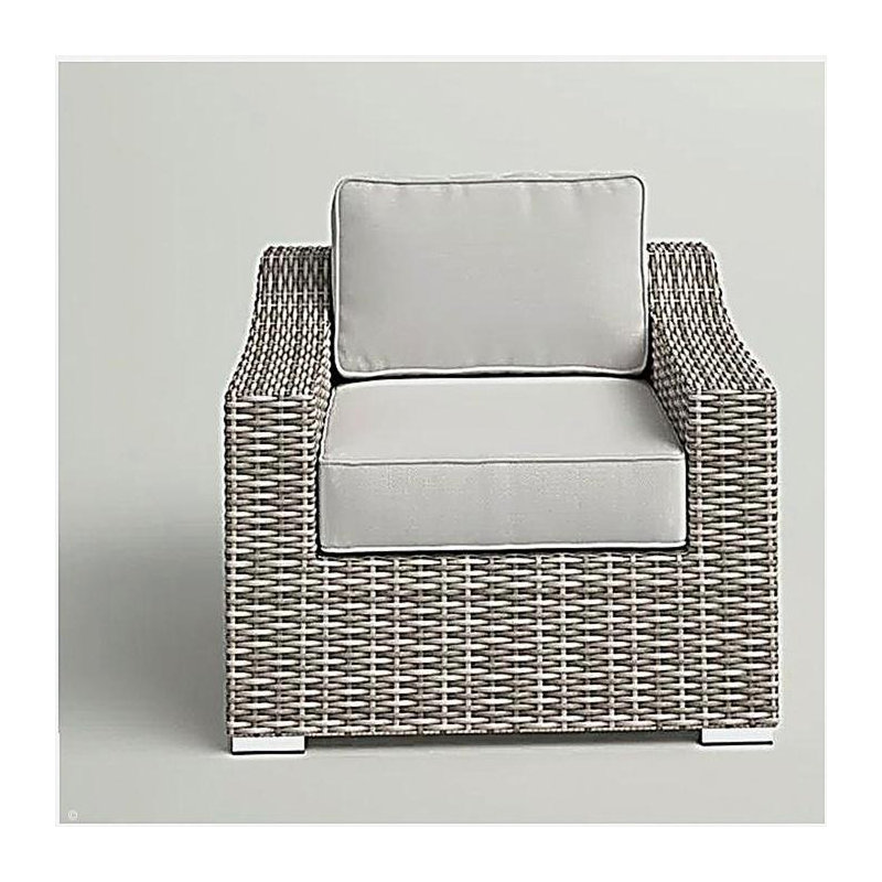 Chaise de patio avec coussins entièrement assemblée