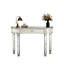 Meuble-lavabo à miroir demi-lune de 47 po avec tiroir en verre cannelé et poignées en cristal, gris et argent, pieds, -, console multi-usage et tiroir d'entrée argenté pour chambre à coucher / vestiaire, style Mid-Century