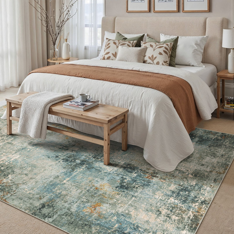 Aevum Abstract Art Area Rug For Modern Living Room Or Studio, Rectangle 6'3" x 8'6"
