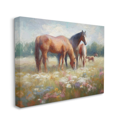 Famille de chevaux dans un pré par Ramona Murdock