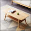 Table basse en bois massif avec tablette de rangement, facile à monter, chêne naturel, idéale pour le travail et les études à domicile, 80 x 50 x 44 cm