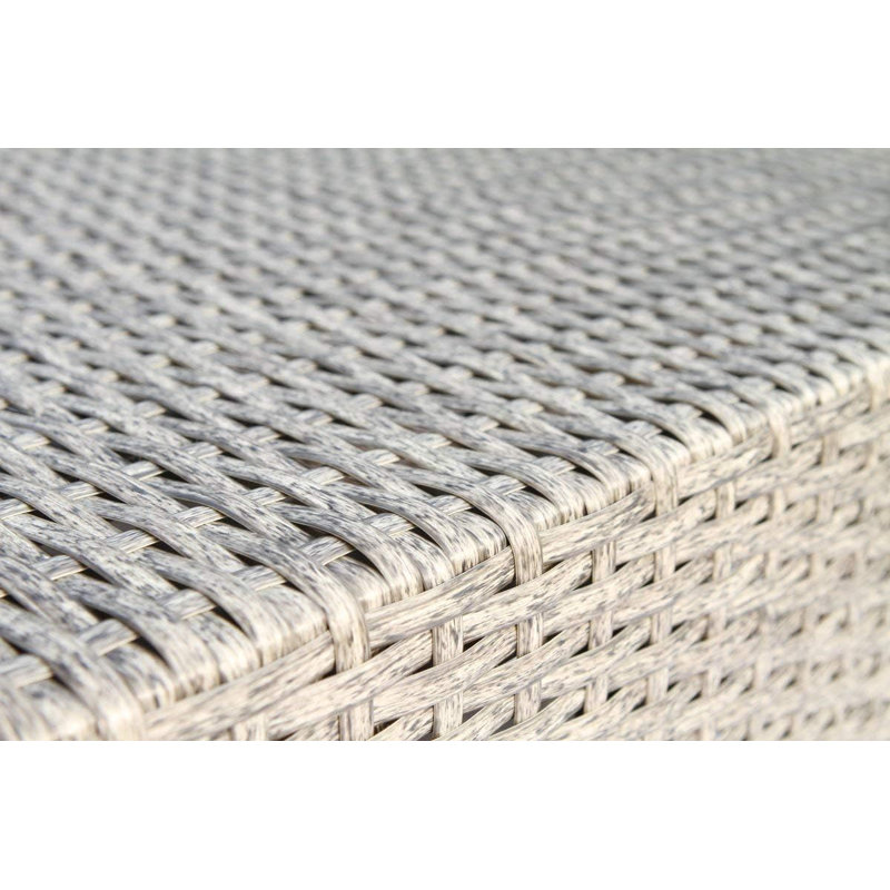Chaises longues pour patio l 28 po x P 33 po x H 26 po en rotin gris tissé avec coussins de 5 po d'épaisseur