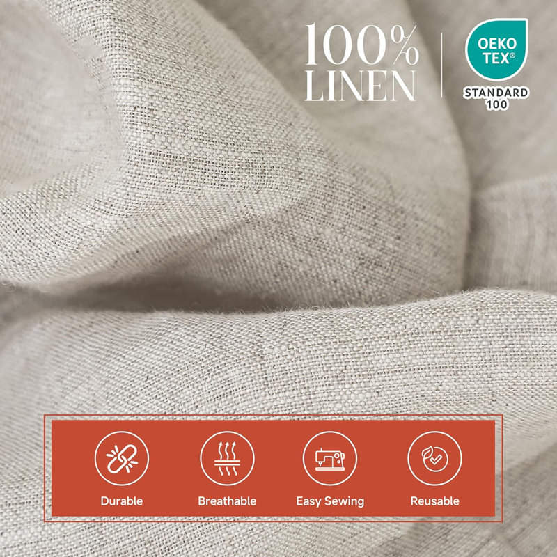 Tissu en lin 100% naturel pour les vêtements et la décoration intérieure, Lin lin