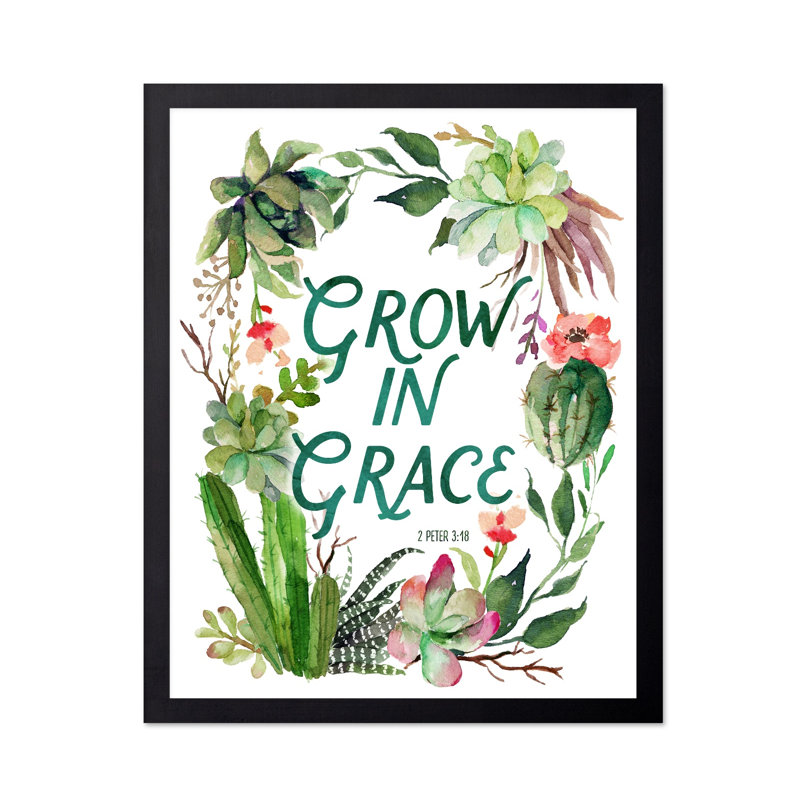 Grow in Grace, Cadre noir, Affiche, H 24 po x l 32 po