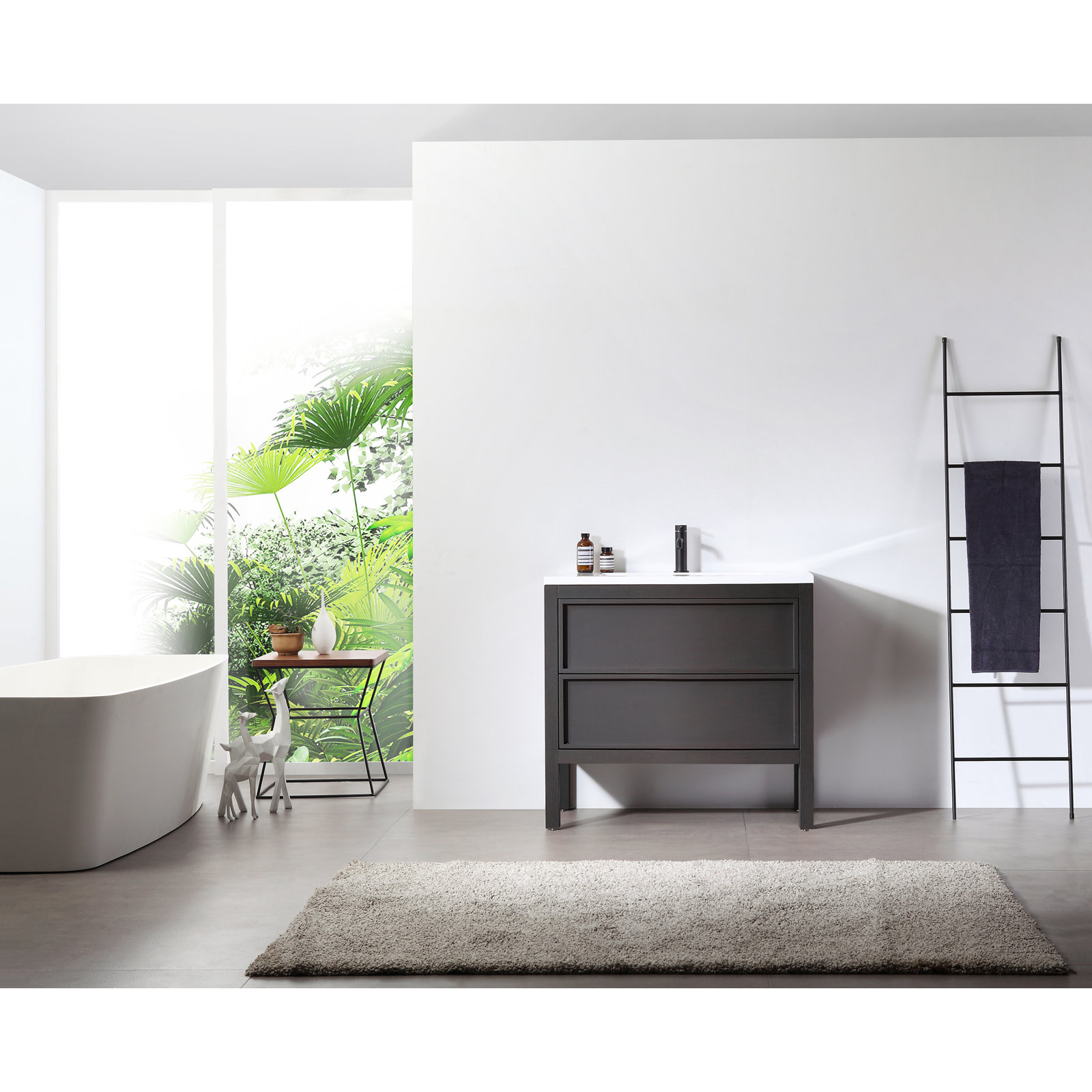 Gonzalo 36'' Single Bathroom Vanity, Charcoal