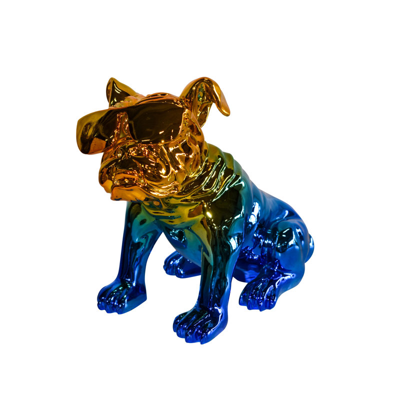Statue de jardin pour chien Ilijan Ombre, Bleu varié