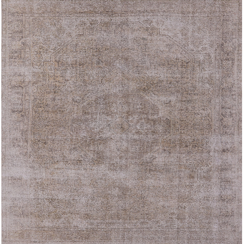 Tapis beige Saskatia, Carré 7 pi