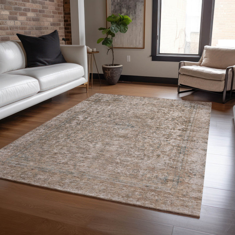 Tapis intérieur / extérieur brun Felissae, 9 pi x 12 pi