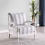 Chaise d'appoint à rayures blanches et bleu marine - Style bohème / nautique + accoudoirs rembourrés