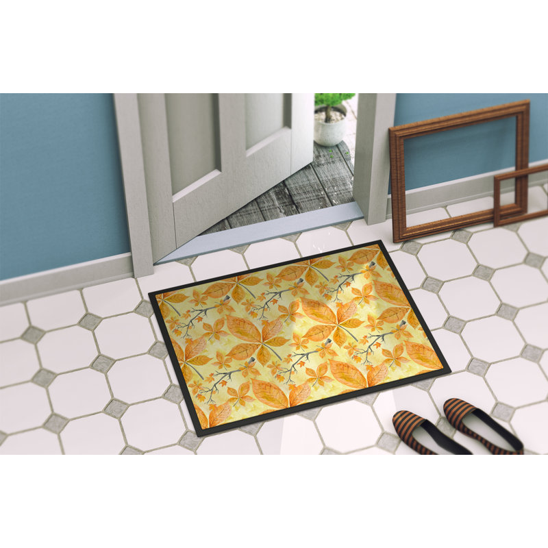 Non-Slip Floral Outdoor Doormat, Rectangle 18" x 27"