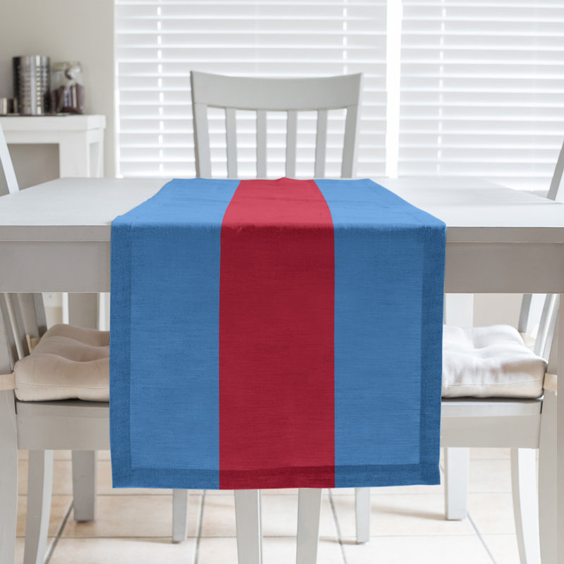 Houston Throwback Football Stripes Table Runner, 72" x 16", Houston Throwback Football Dark Blue/Red, Polyester