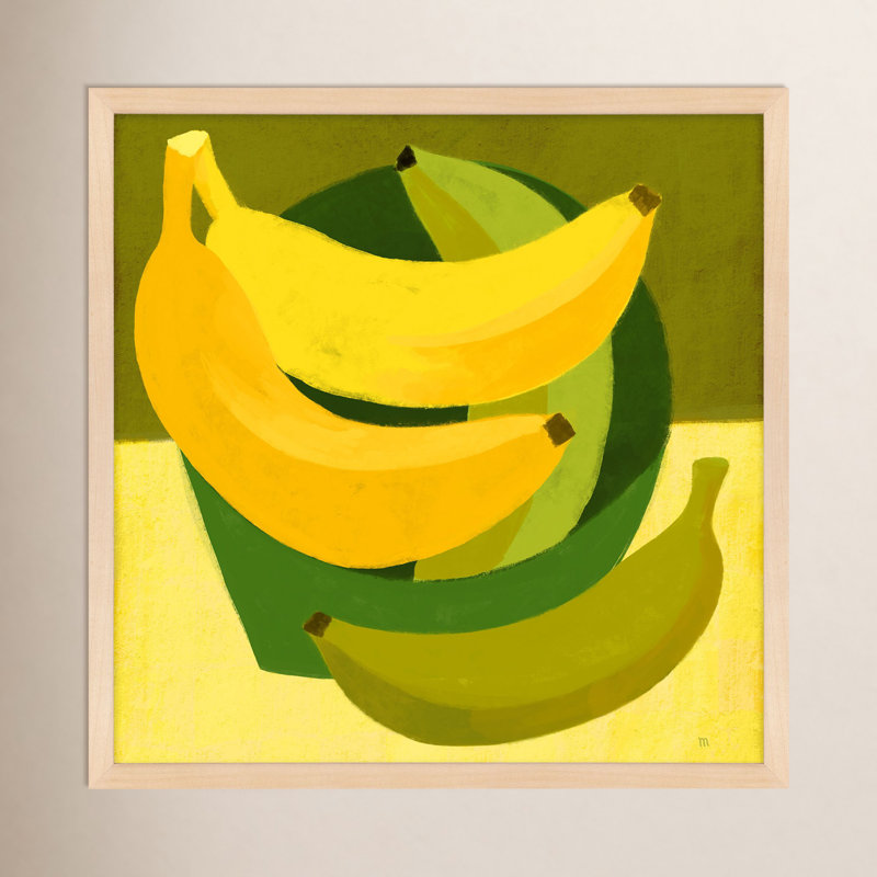 Bananas Painting by StudioM, 16" H x 16" W x 1.25" D, Maple