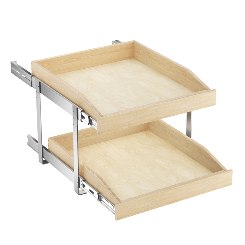 Tiroir en bois à 2 niveaux Rashun, H 16 po x l 16,50 po x P 21 po