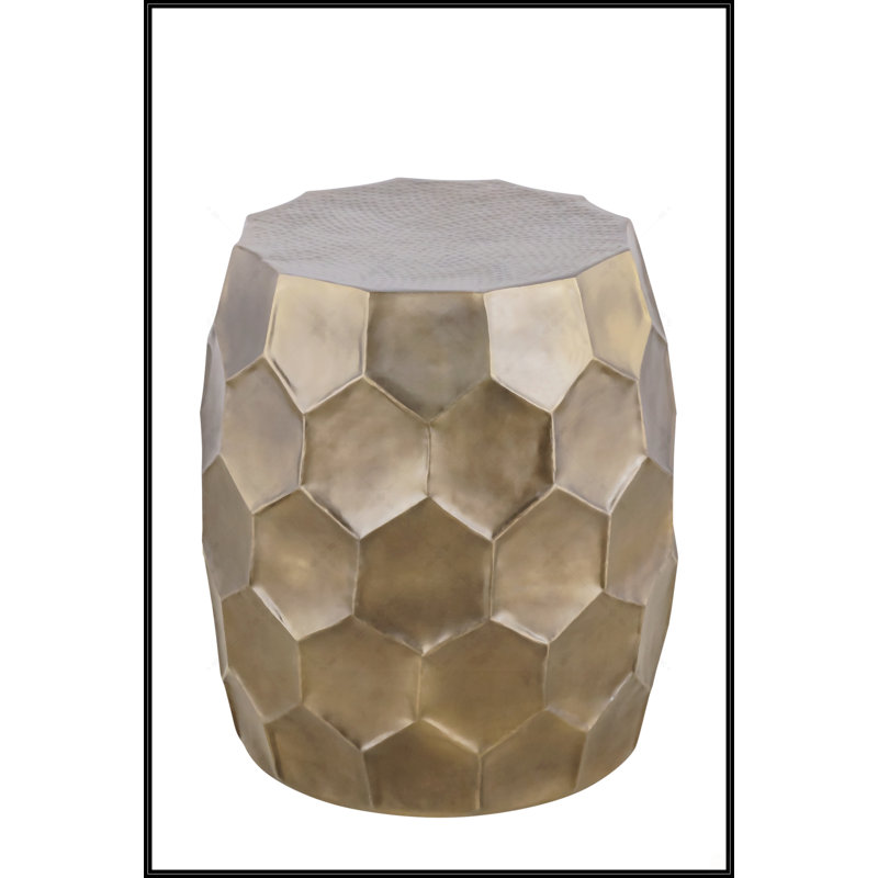 Table de bout en aluminium 21 po, Doré