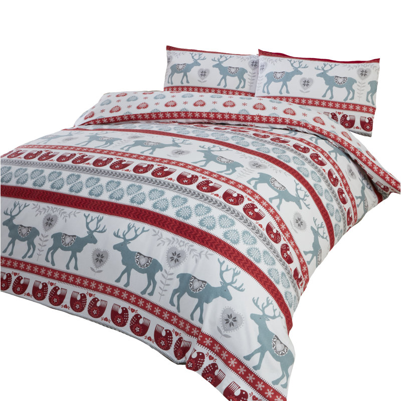 Cotton Abstract Bedding with Pillowcases, Double Duvet Cover Set + 2 Standard Pillowcases