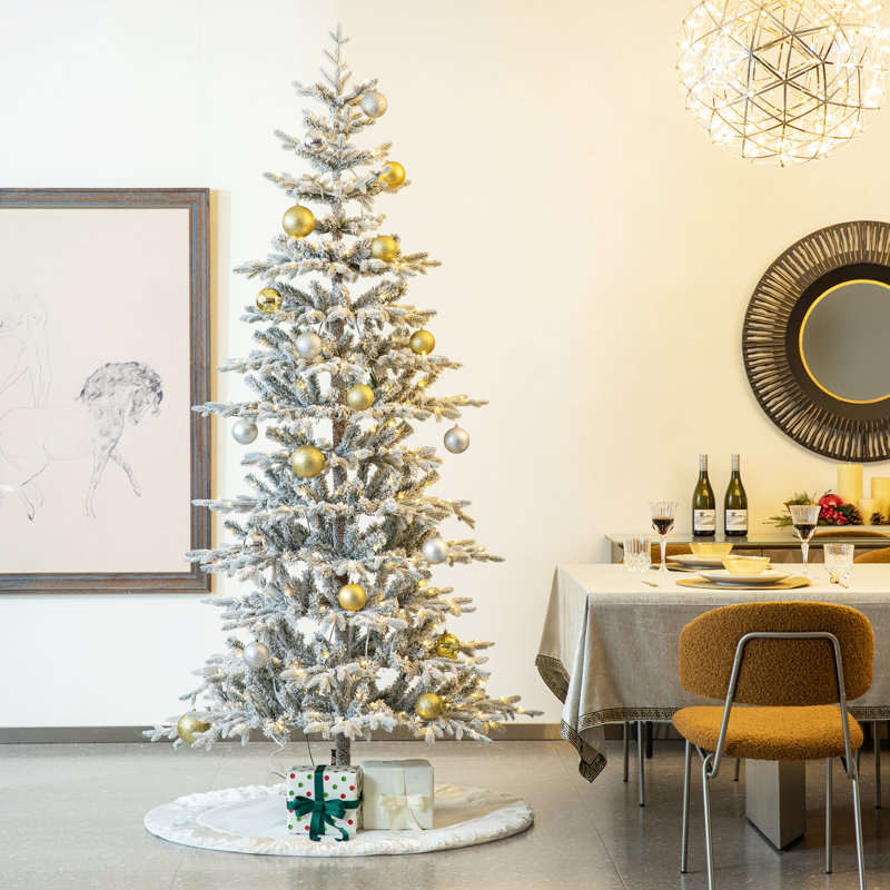 Jupe d'arbre de Noël surdimensionnée 60 po, Blanc