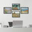 Monet pastel botanique floral collage côtier encadré sur papier, 4 pièces-97770669-97770670