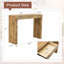 Table de bar en bois naturel de 50 po de long, finition lisse, capacité de rangement pratique des tiroirs, tiroirs fonctionnels, bords sablés fins, hauteur ergonomique