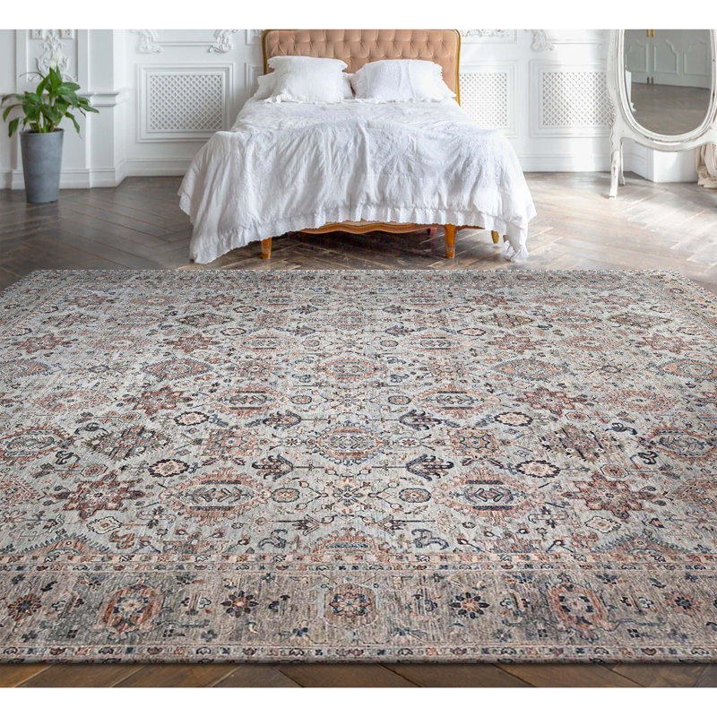 Tapis rectangulaire en laine noué à la main, Rectangle 12 pi x 15 pi