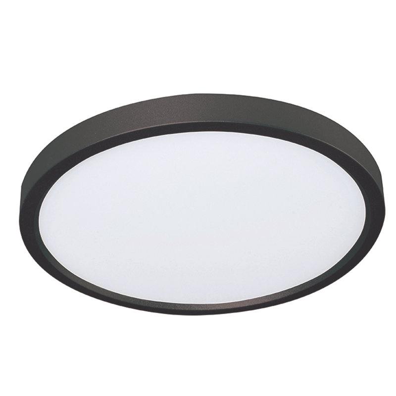 Plafonnier encastré à DEL, H 0,67 po x l 6 po x P 6 po, Noir