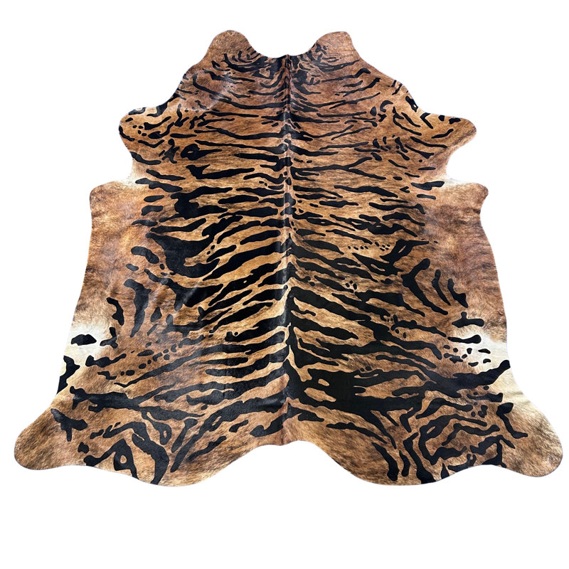 Brindle Tiger Print Cowhide Rug