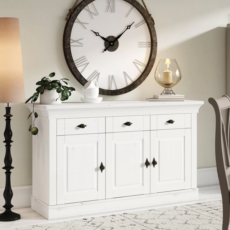 Kelly 143.2cm Sideboard, Stained and varnished white/White