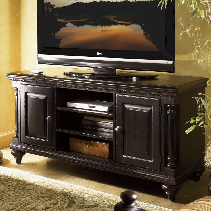 Kingstown Huntington 60'' Black-Brown Traditional Media Console with Cabinet