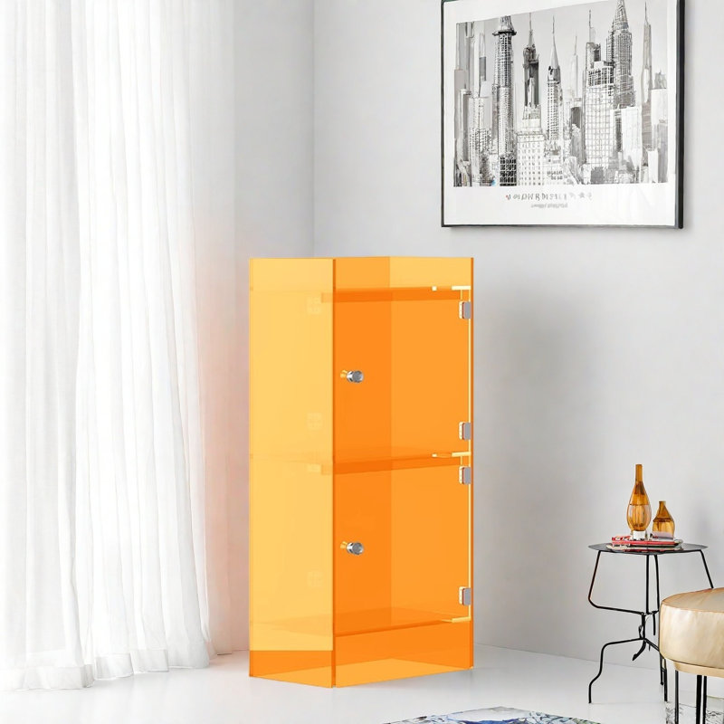Bibliothèque de rangement simple et créative, (3 tablettes) H 33 po x l 15,7 po x P 9,8 po, Orange