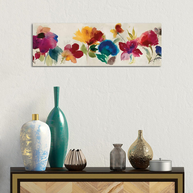 Floral Dance I by Asia Jensen - Wrapped Canvas Panoramic Gallery-Wrapped Canvas Giclée, 30.48 cm H x 91.44 cm W x 1.91 cm D