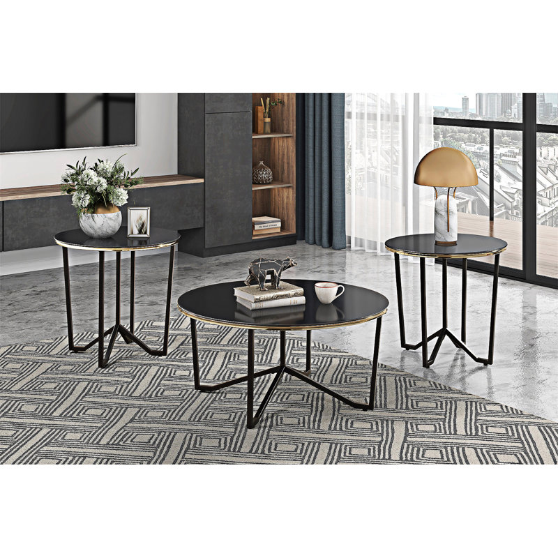 Round Coffee Table And End Tables Set