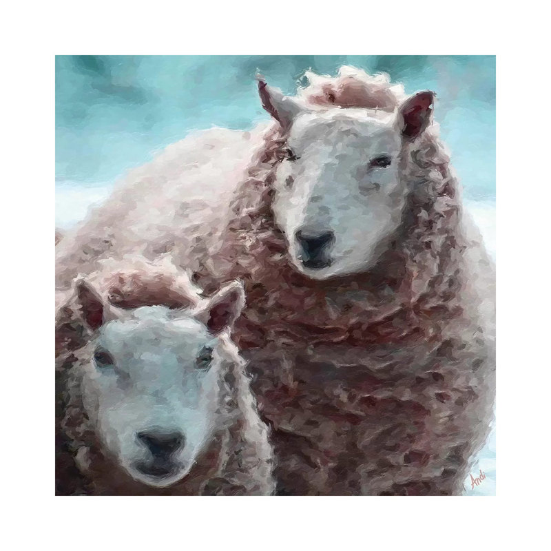 Sheep Square I by Andi Metz - Wrapped Canvas Gallery-Wrapped Canvas Giclée, 45.72 cm H x 45.72 cm W x 3.175 cm D