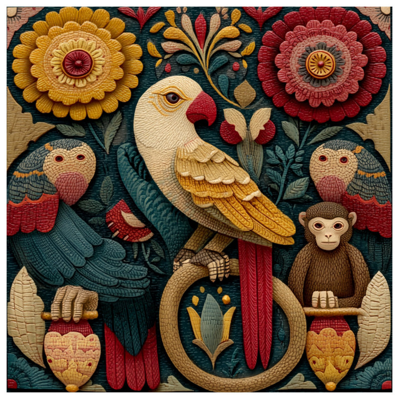 Housses de couette sculptées fleurs d'oiseaux, Lit simple
