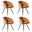 Goddard 4 Person Dining set - a Rectangular Wooden Dining Table with Metal Legs and a Set of 4 Quilted Velvet Dining Chairs for Dining Room - Modern Dining Table Set-2015197890-2015197891-2015197894