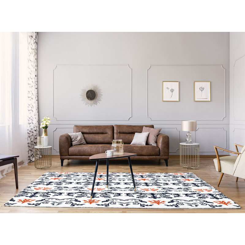Damask Indoor Rug, Rectangle 9' x 12'