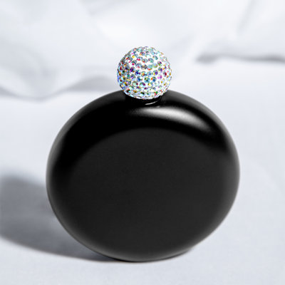 Flasque ronde avec couvercle en strass pour demoiselle d'honneur