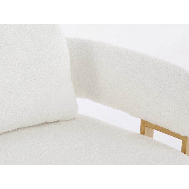 Causeuse en molleton 51 po de large pour petit appartement, Blanc