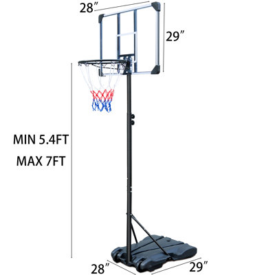 TONWIN Adjustable Height In-Ground Basketball Hoop