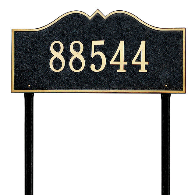Hillsboro 1-Line Lawn Address Sign, Antique Copper, Yes