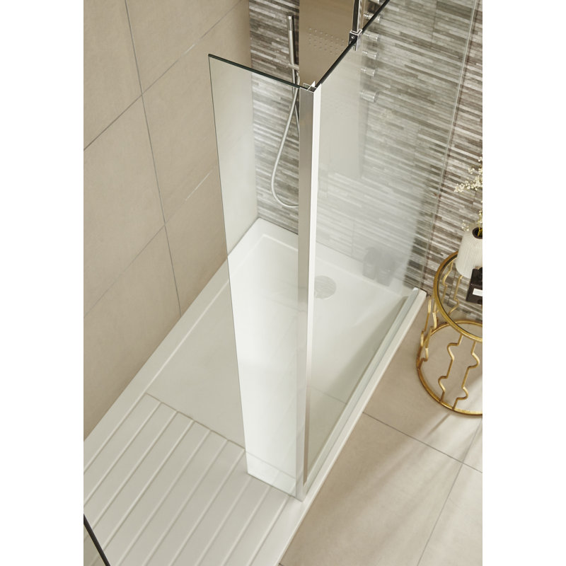 21.5mm 215mm W x 1950mm H Frameless Wet Room Glass Screens with Clear Glass