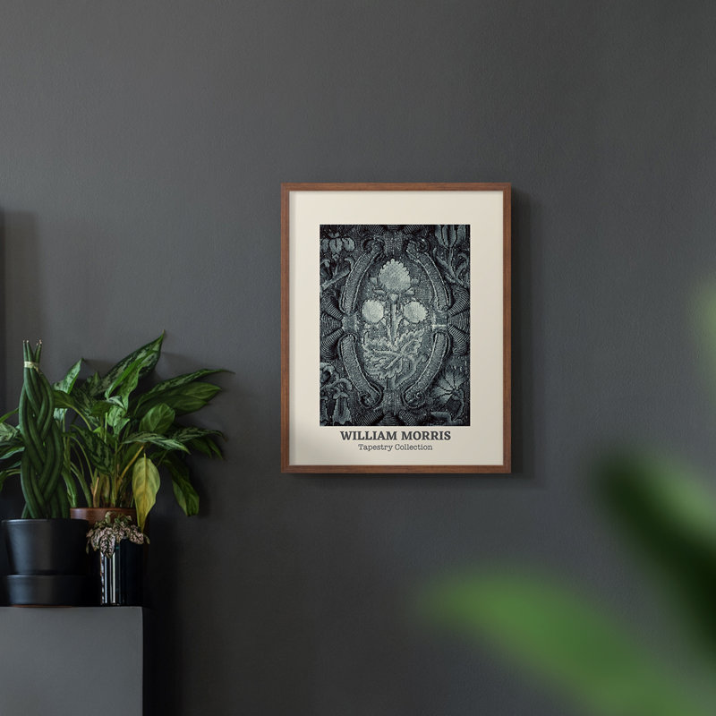 William Morris, reproduction encadrée, Noyer, H 14 po x l 11 po