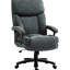 Chaise de bureau grande taille, pouvant supporter jusqu'à 204 kg (450 lb). Chaise de bureau robuste à dossier haut avec roulettes pivotantes, grise.