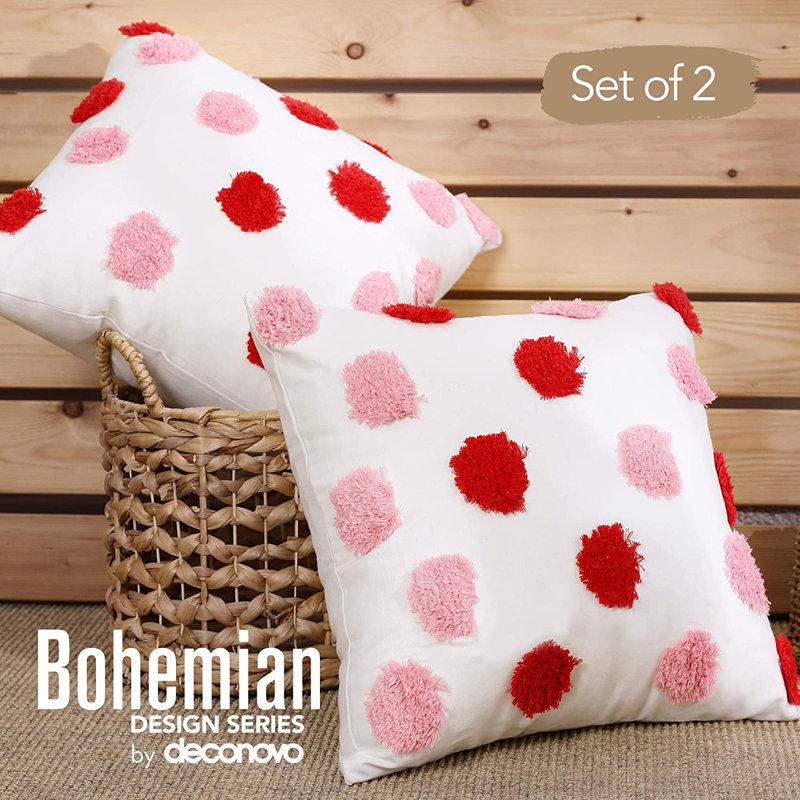 Polka Dots Cushion Cover, Pink/Red