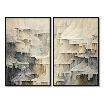 Beige et gris cascade simple - décoration murale traditionnelle