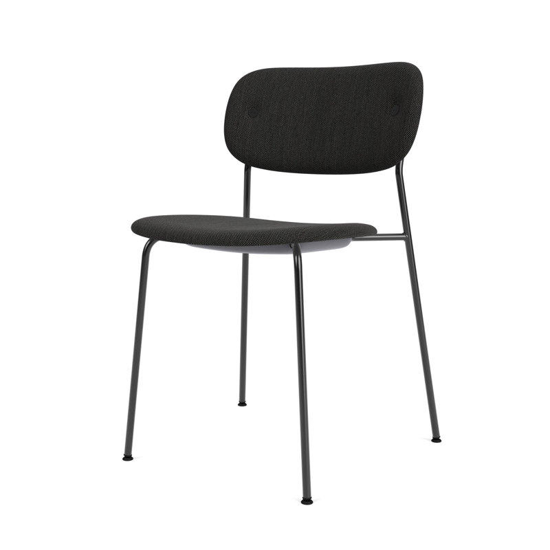 Co Upholstered Dining Chair, Black, Black Linen