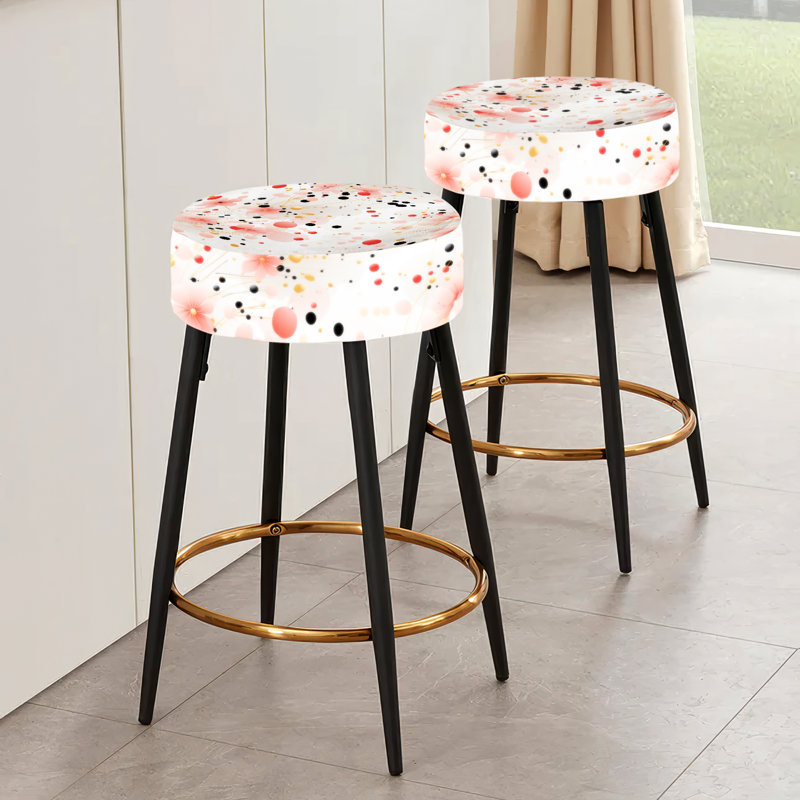 Nickelson - Ensemble de 2 tabourets de bar à motif floral