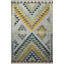 Light-Toned Multi-Coloured Geometric Patterned Fringed Vintage Decorative Rug-2053735986