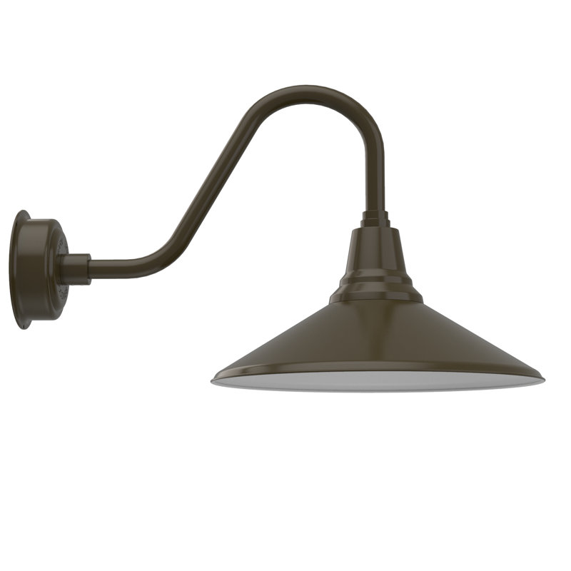 Luminaire de grange d'extérieur Albali, Bronze acajou, H 15,72 po x l 18 po x P 28 po